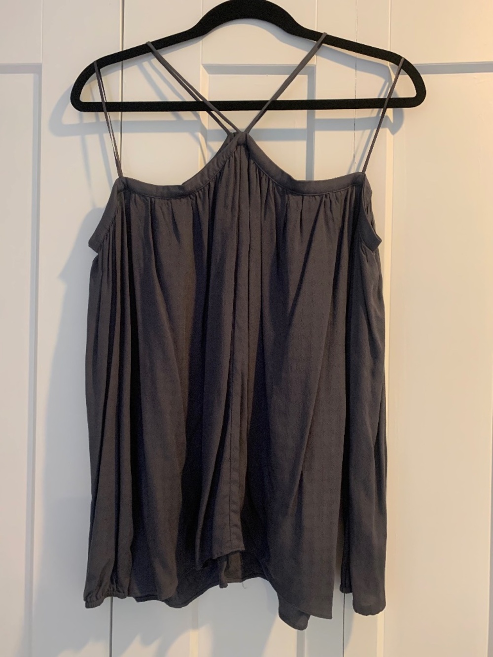 Boutique Olivaceous apron-neck style blouse small